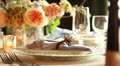 Wedding table setting tight shot