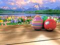 easter eggs on a table