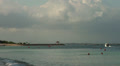 Cloudy bali beach with boats Video
