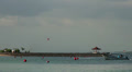 Bali beach with incoming boat and aeroplane Video