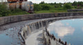 Water overflow from clearing basin. Water treatment plant Video