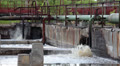 Water fountain due oxygen supply by pipelines to the sludge volumes Video