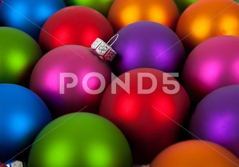 Multi-Colored Christmas Ornament/baubles As A Background