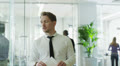 Young multi ethnic business team working together in a contemporary office