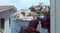Mediterranean architecture and Bougainvillea zoom in