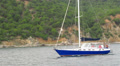 boat with blue case on sea Video