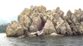 The rock to the sea and boats. Landscape Video