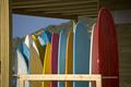 surfboards rent and store on the beach