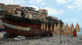 Fisherman drying fish at fishing village Camara de Lobos Video