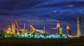 Night view of a plant for the ammonia production timelapse