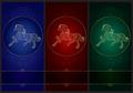 horse silhouette on floral background, vintage set
