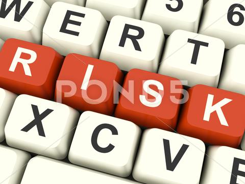 Stock Illustration of teclas do computador mostrando o perigo de risco e incerteza