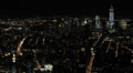 Night llumination Aerial View New York City Cityscape NYC Metropolitan Scenic Video