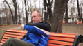 Waiting man on bench Video