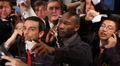 Crowd of financial traders in a Stock Exchange. Business people trading stocks