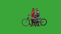 Young man & girl near the bicycles on alpha matte (3)