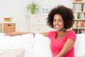 beautiful african american woman relaxing