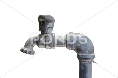 Stock photo of old metal faucet