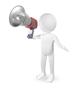 man with a loudspeaker
