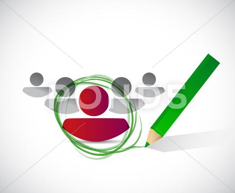 Stock Illustration of ausgewählten Kandidaten, Illustration, Design
