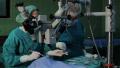 Cataract eye surgery. Surgeons team performing operation eye cataract.
