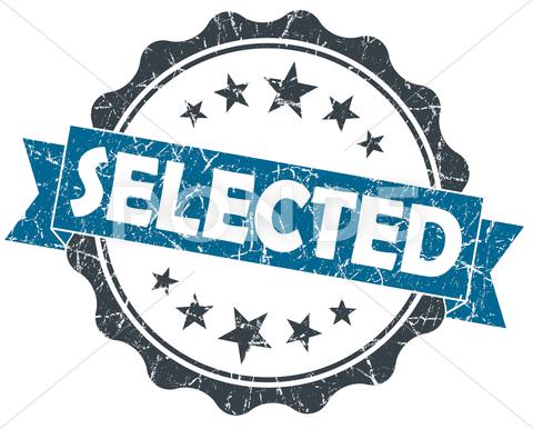 Stock Illustration of ausgewählt blau Grunge Vintage-Dichtung isoliert auf weißem
