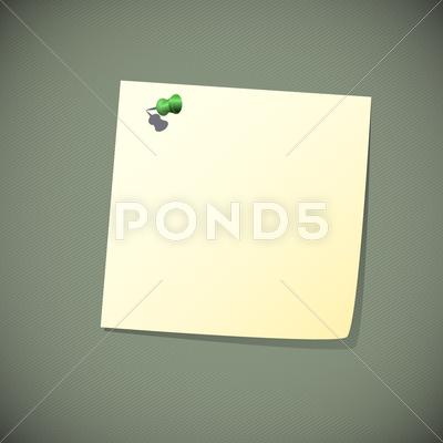 Stock Illustration of green read note paper with pin