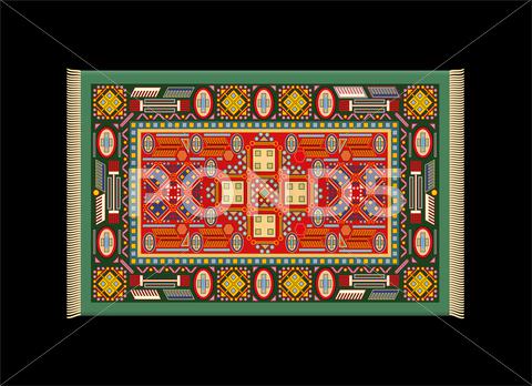 Stock Illustration of Alfombra Verde Rojo