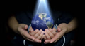 Rotating Earth in Hands / 3D Lights - Loopable
