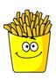 delicious golden crispy french fries in a packet