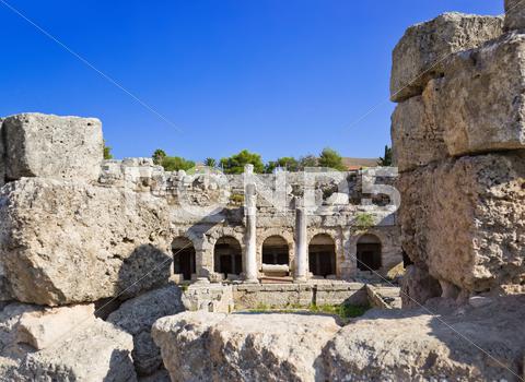 Stock photo of Ruins of temple in Corinth, Greece