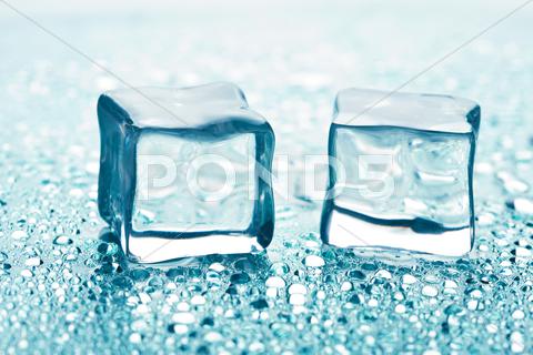 Stock photo of melting ice cubes
