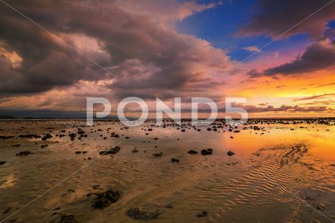 Stock photo of sunset ebb