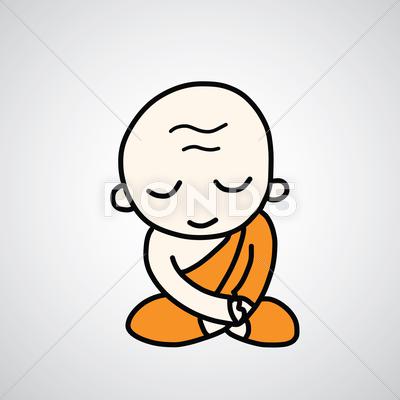 Stock Illustration of Monk cartoon sketch