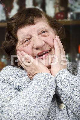 Stock photo of Happy nice senior woman