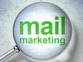 Marketing concept: Mail Marketing with optical glass