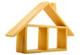 Isolated wooden house with one floor and a roof