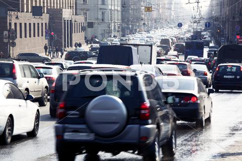 Stock photo of traffic jam