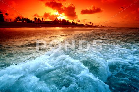Stock photo of ocean sunrice