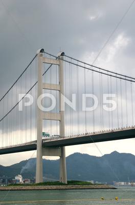 Stock photo of Tsing Ma Bridge in Hong Kong
