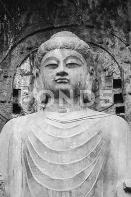 Stock photo of Longmen Grottoes close-up
