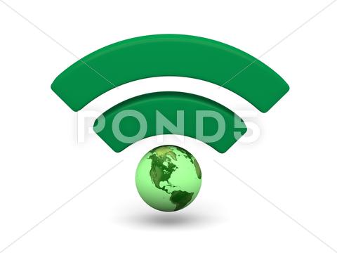 Stock photo of Símbolo WiFi Verde
