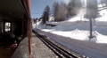 Timelapse outside window view traveling with train in Matterhorn area Video