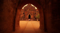 Tracking shot of a temple entrance in Bagan, Myanmar Video