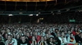 Pan Left Panoramic View People Watching Football Match Germany Team Supporters Video