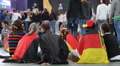 Small Group Supporters of German Football Team Sitting Waiting for Semifinals Video