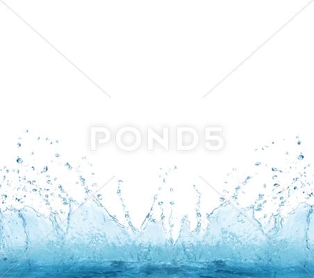Splashing Clear Water On White Background Use For Refreshment And Cool Drinki