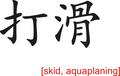 Chinese Sign for skid, aquaplaning