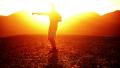 Sunset Silhouette 03 Karate Master in Slow Motion Video