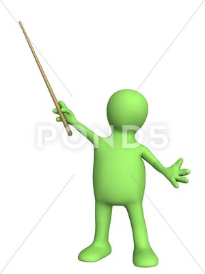 Stock photo of 3d puppet with pick